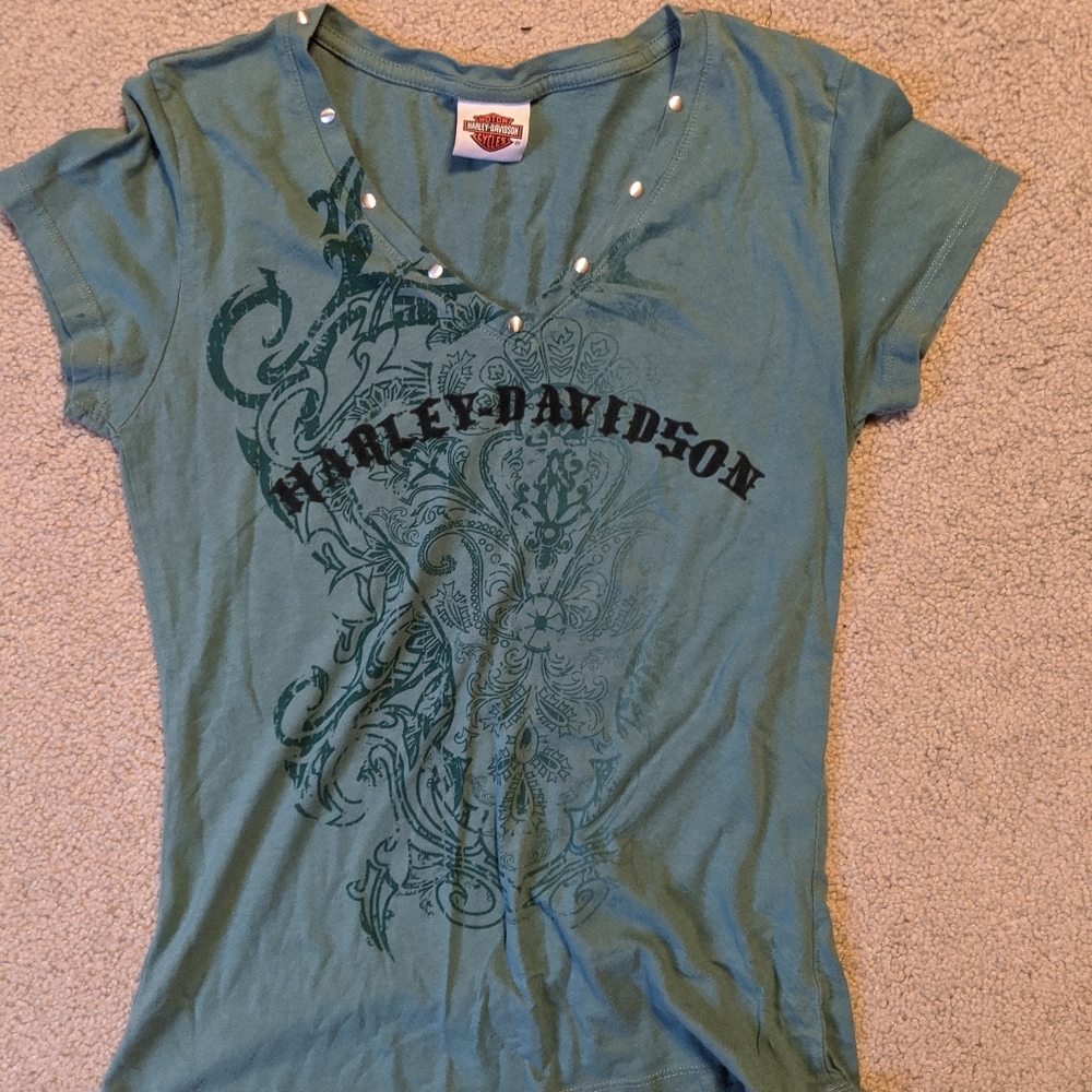 Harley Davidson green top